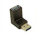 My Cable Mart USB 3.2 Gen 1 Downward Facing A Male to A Female Right Angle Adapter