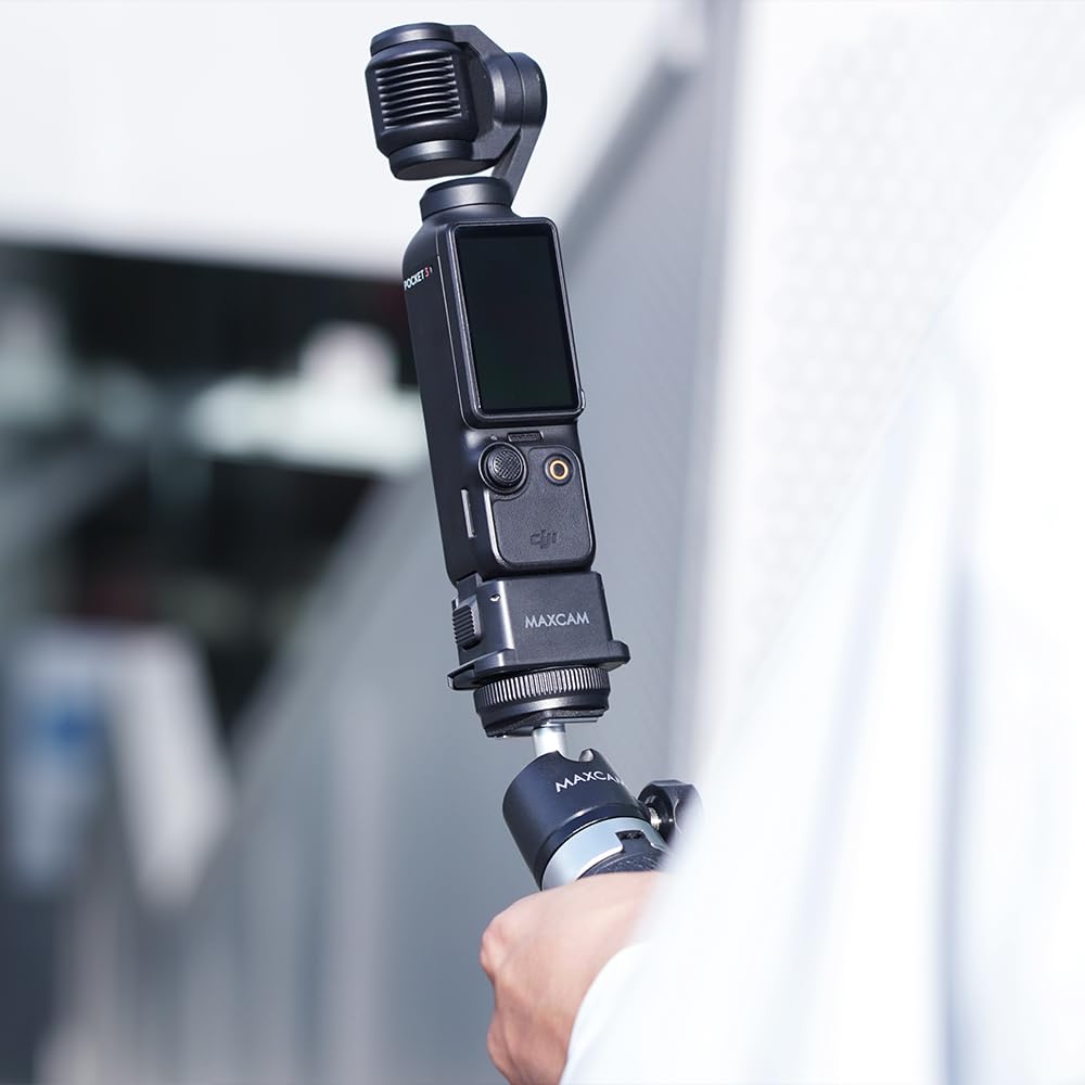 MAXCAM for DJI Pocket 3 Multi-Function Quick Release Charging Base Lightweight Compact Design with 1/4" Screw Hole to Charge While Shooting