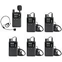 AGJ Wireless Tour Guide System, Tour Guide Microphone, Tour Guide Headsets 1 Transmitter 5 Receivers Assisted Listening Simultaneous Interpretation