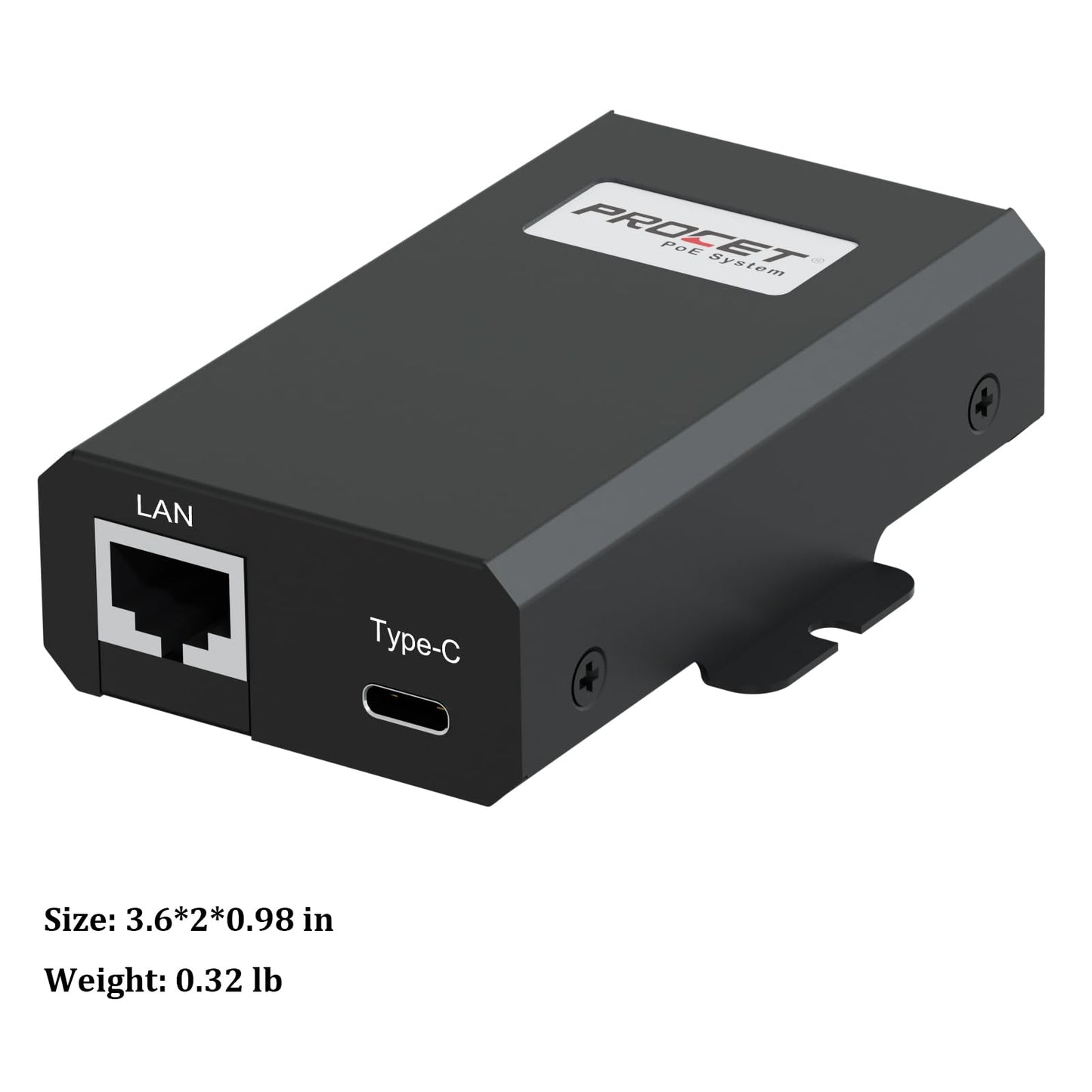 PROCET Gigabit PoE to USB C Splitter 25W Type C with RJ45 Ethernet Connectivity Adapter for eero 6/7, Wireless AP, Tablet, iPad, Google TV, KVM