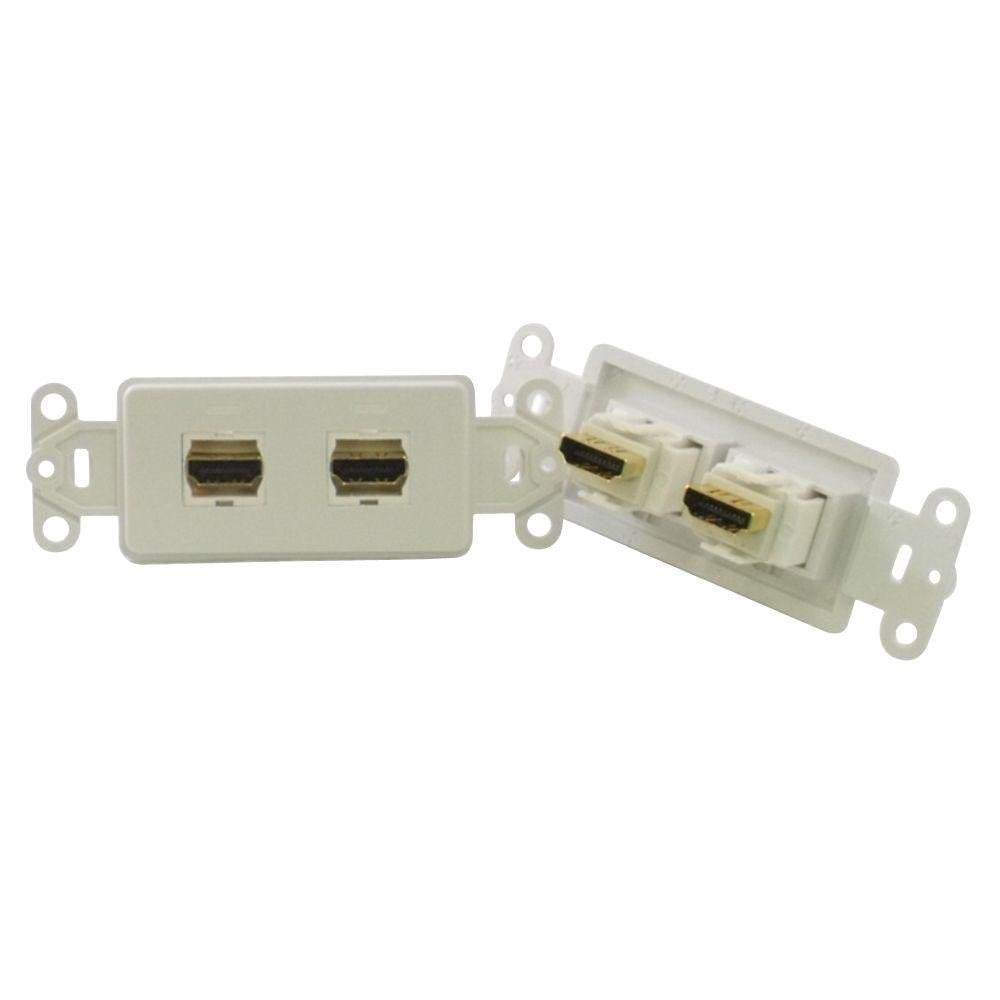 PowerBridge HDMI-2-WH Pass-Thru Decora Insert with Dual HDMI (Each, White)