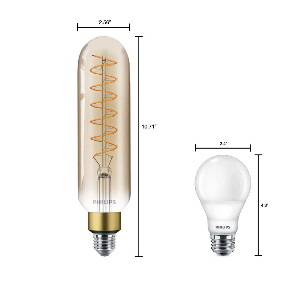 Philips LED Dimmable T20 Vintage Light Bulb: 400-Lumens, 2000-Kelvin, 7.5-Watt (40-Watt Equivalent), Amber, E26 Medium Screw Base, 538942