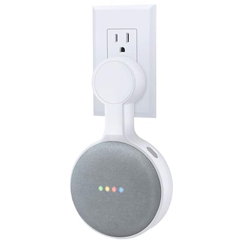 AMORTEK Outlet Wall Mount Holder for Google Nest Mini (Home Mini 2nd Gen and 1st Gen), A Space-Saving Accessories for Google Nest Mini Voice Assistant
