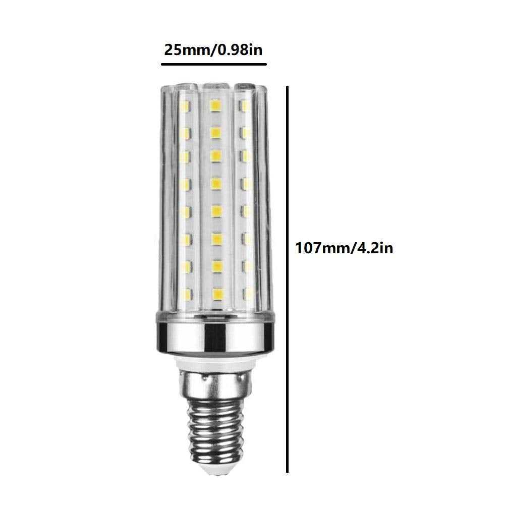 Lxcom Lighting 16W E12 LED Corn Bulbs Candelabra LED Bulb(4 Pack)- 2835 SMD 80 LEDs 150 Watt Equal Daylight White 6000K LED Chandelier Bulbs 1600LM