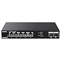Tenda 2.5Gb Switch, 7-Port Ethernet Switch, 5 x 2.5G Ports + 2 x 10Gb SFP+ Slots, 50Gbps Switching Capacity, Plug & Play Unmanaged Ethernet Splitter