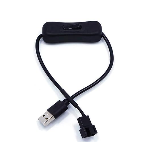 OPSFALCON 2 Pack USB to 3-Pin / 4-Pin PWM 5V Sleeved Fan Power Adapter Cable with Switch, USB to 3 Pin / 4 Pin Case Fan Adapter Connector Cable