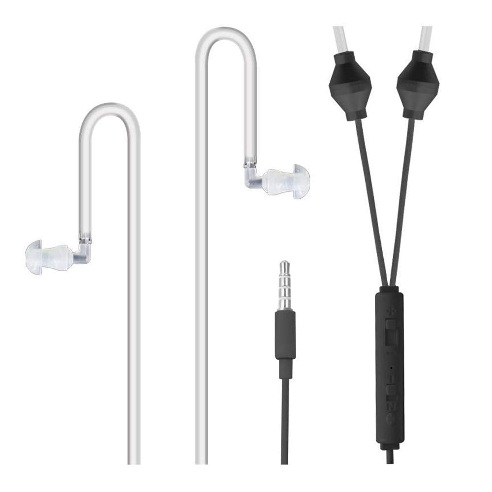 SafeSleeve EMF Protection Anti Radiation Free Air Tube Headphones: Reduces EMF Radiation 5G, Aluminum Metal Earbuds with Microphone & Volume Control