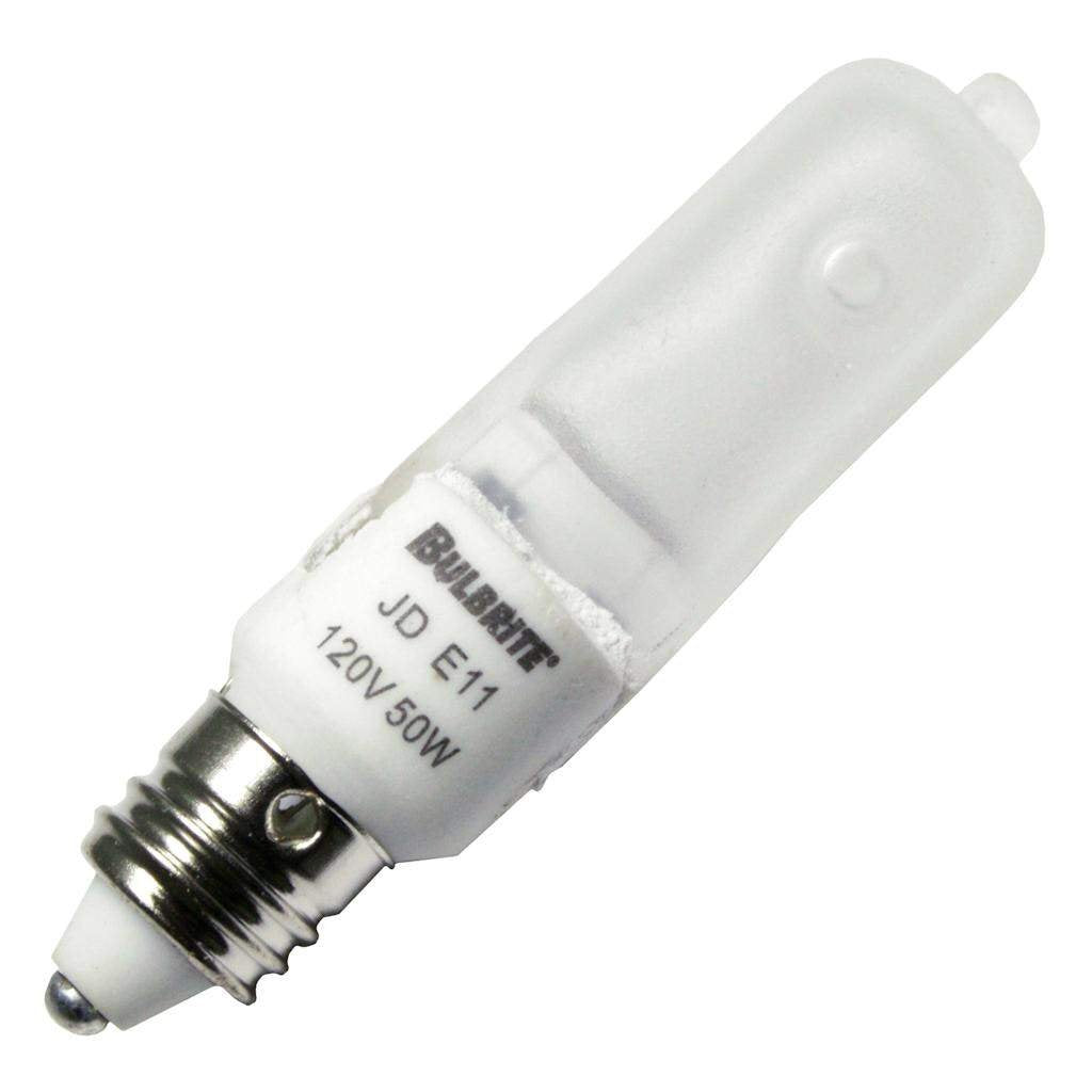 Bulbrite Q50FR/MC 120-Volt Halogen JD Type Mini-Candelabra E11 Bulb, Frosted, 50-Watt, 50w