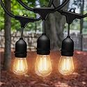 Solatec LED String Lights, Shatterproof 96FT 30 Hanging Sockets Commercial Grade Waterproof 2W Outdoor String Light Decor for Patio, Garden, Balcony