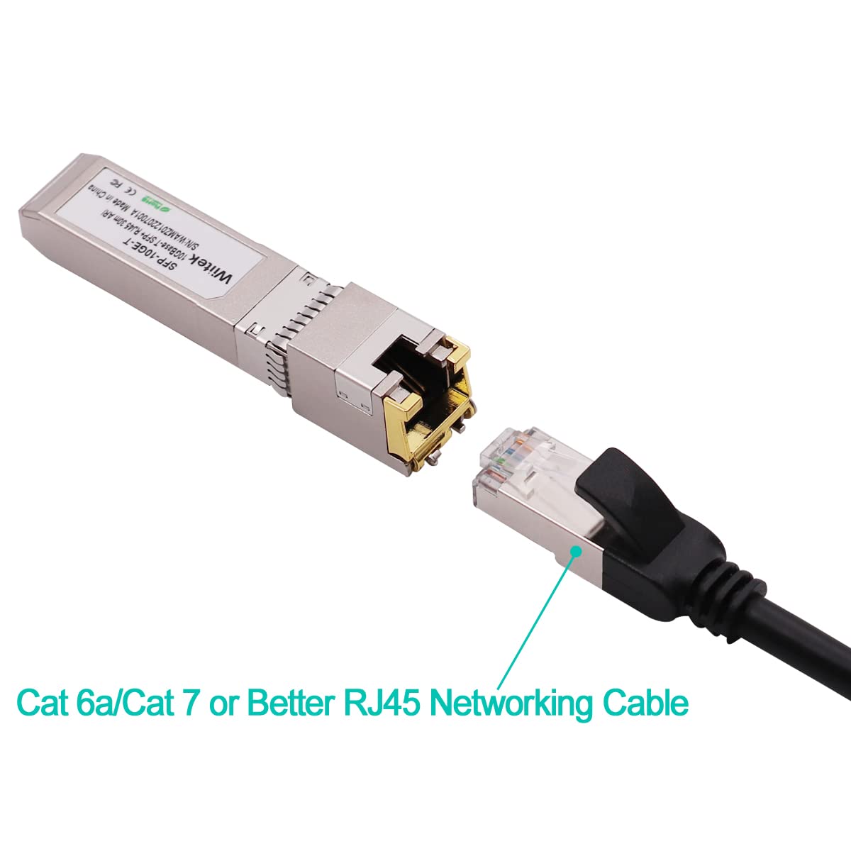Wiitek 10G SFP+ to RJ45 Copper Modules, 1.25G/2.5G/5G/10GBase-T Ethernet Copper to SFP+ Transceiver Compatible for Arista SFP-10GE-T(Cat 6a/7 or