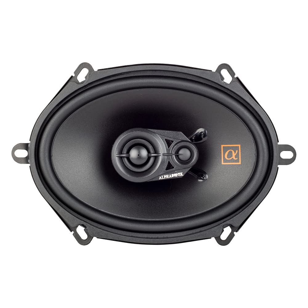 Alphasonik 1 Pair of NS683 Neuron Series 6x8/5x7 (360 Watts Max for The Pair) 180 Watts Max Per Speaker 3-Way Full-Range Car Audio Speaker with PEI Dome Tweeter Polypropylene Cone