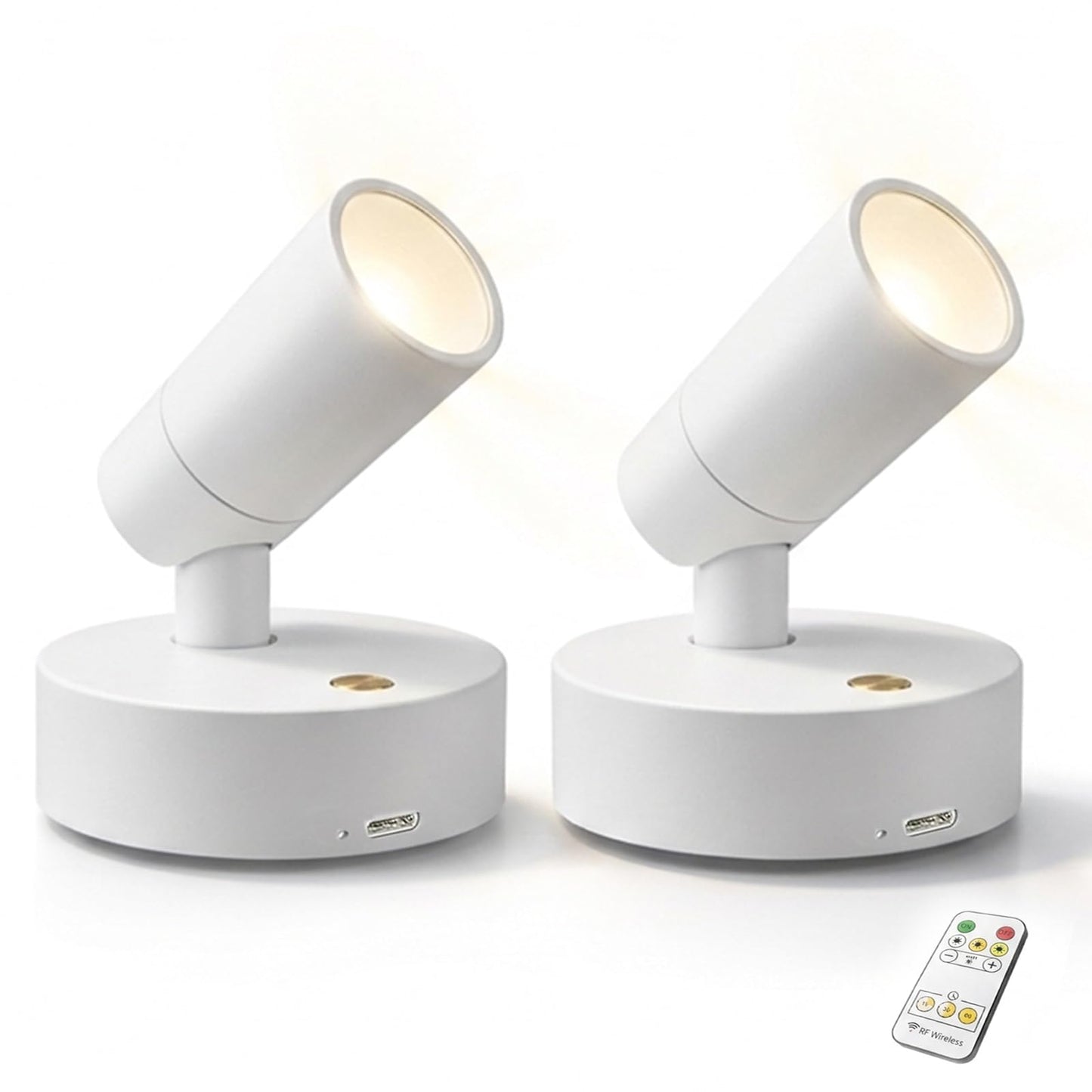 Lsoppn Magnetic Rechargeable Picture Light 2 Pack, Wireless Art Spotlight with Remote & Touch Control, 3 Color Temps Dimmable Wall Light, 2000mAh