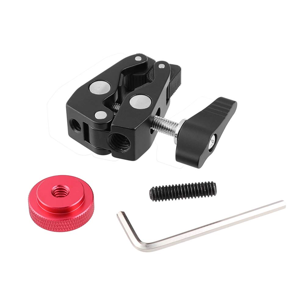 Kayulin Crab Clamp Holder with 1/4" Screw Adapter for Studio Flash Light Camera Tripod (Black)