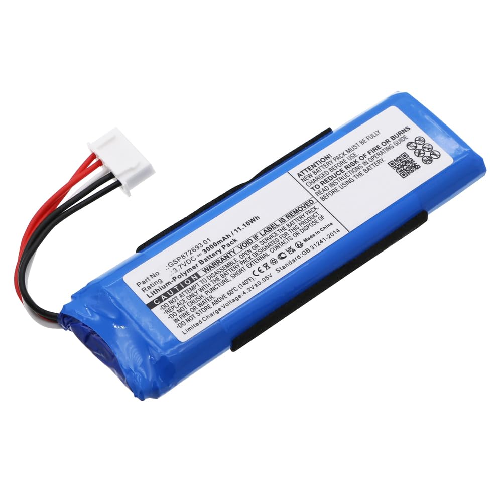MPF Products 3000mAh GSP872693 01 Battery Replacement Compatible with JBL Flip 4 and Flip 4 Special Edition Waterproof Portable Bluetooth Stereo
