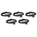 Five Pack of YCS Basics 6 Foot 3.5mm Headphone Extension Cables Male/Female