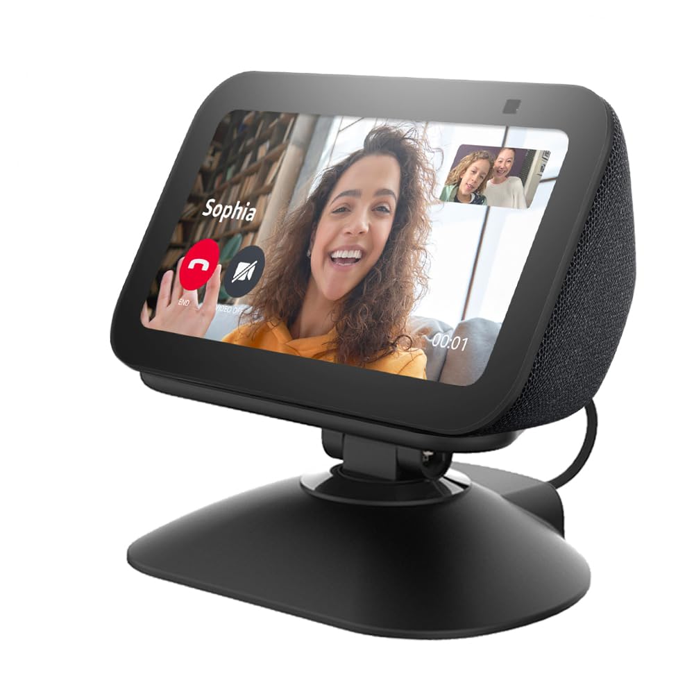 All-New Adjustable Charging Stand for Echo Show 5 (3rd Gen)? Tilt + Swivel Stand Multi Angle Rotation Magnetic Anti-Slip Base for Show 5 Compatible