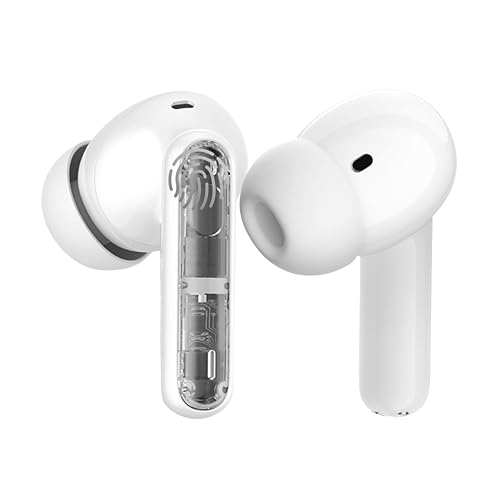 AIgetopANC Wireless Earbuds P1 PRO with Translucent Style, Bluetooth Headphones with Clear Call Mics, IPX7 Waterproof Ear Buds Deep Bass Wireless