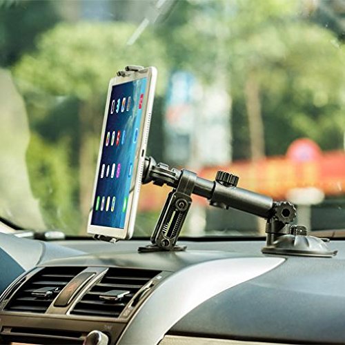 Premium Car Mount Dash Holder Swivel Cradle Stand Dashboard Dock Strong Suction for iPad 4, Air, 2, Mini, 2, 3, 4, Pro 10.5, 12.9, 9.7 - Lenovo Moto