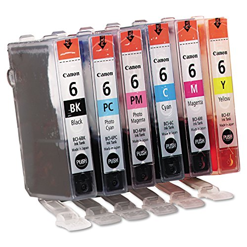 Canon BCI-6 Genuine Six Color Multi Pack, Compatible with iP8500, iP6000D, i9900, i9100, i960, i950, i900D, S9000, S900, S830D, S820D, S820, S800,