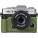 BMAOLLONGB X-T30 III Case, Handmade PU Leather Half Camera Case Bag Cover Bottom Opening Version for Fujifilm XT30 X-T30 III/II With Hand Strap