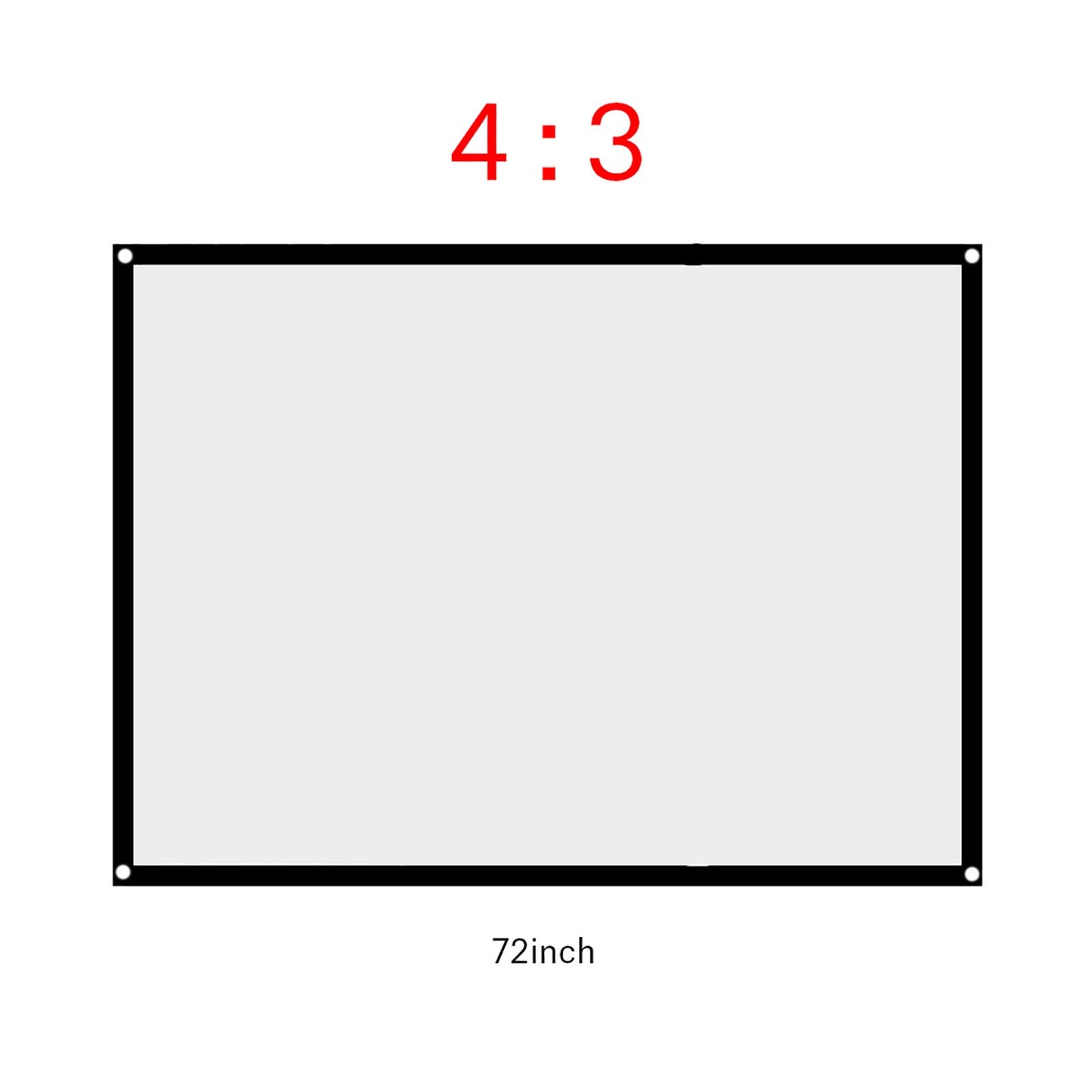 Projection Screen, Projector Curtain, Movie Projector Screen, 60-100 Inch Portable Foldable Non-Crease White Curtain Projection Screen 4:3 for Camping