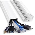 Cord Cover Wall 32in, TV Cord Hider for Wall Mounted TV, Large Cable Hider Kit for 3-6 Cords, Wire Management Raceway, White Wire Hider Concealer, 2 x