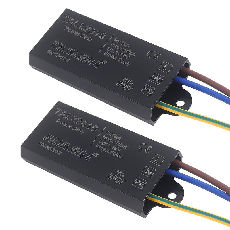 GBAYSA LED Surge Protective Device, 2 Pcs Power Surge Protector for Lightning Protection, Surge Arrester for Indoor and Outdoor Lighting(110-277 VAC)