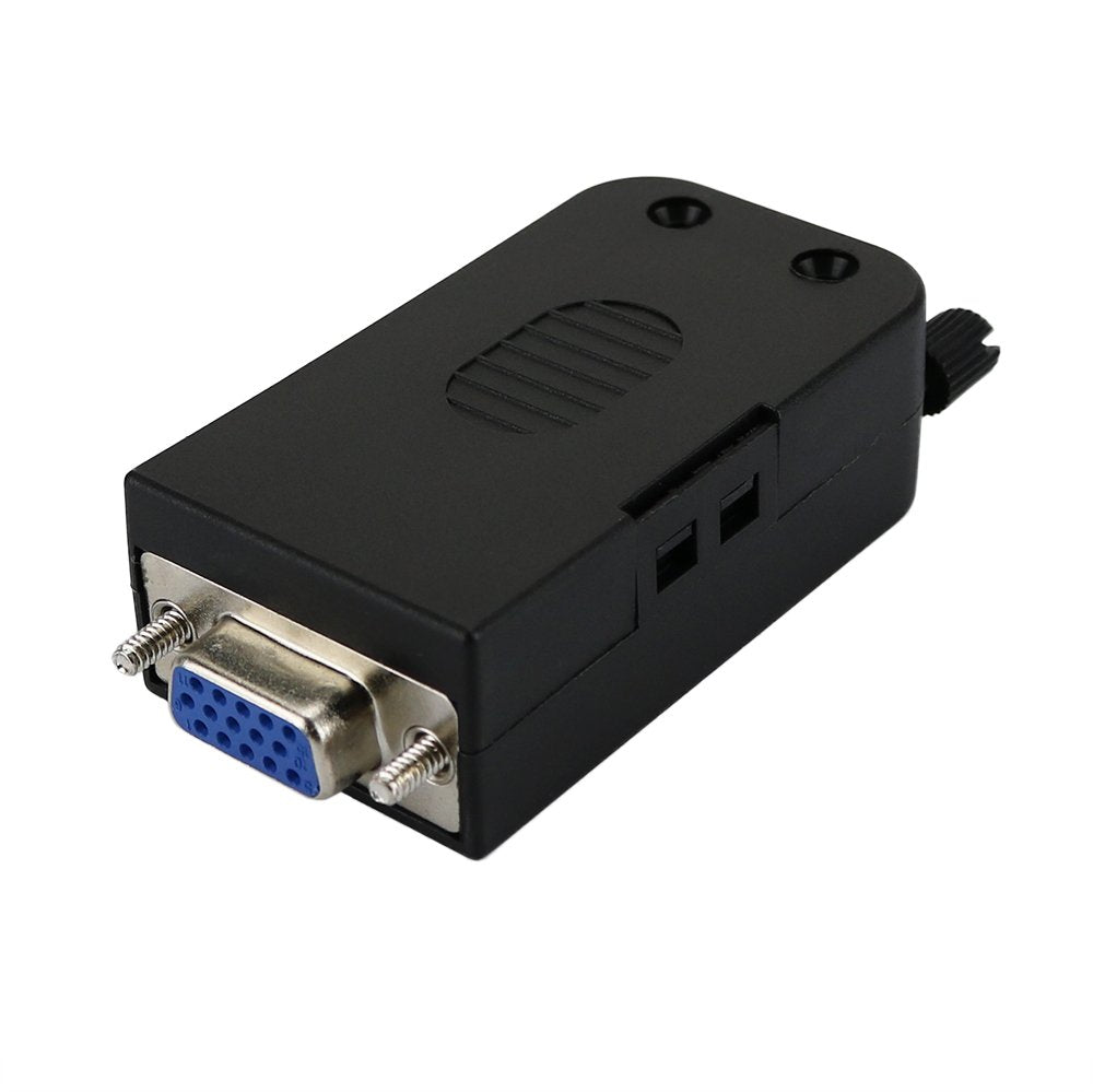 TwinkleBay D-SUB DB15 Female 15Pin Jack Port to Terminal Breakout Board Connector 3Row Plug, DR15 VGA Female with Case