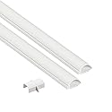 D-Line 31.4in TV Cord Hider, Patented Half Round Cable Cover, Hide Wall Mount TV Wires, Hinged One-Piece Cable Concealer, Adhesive, Decorative Raceway