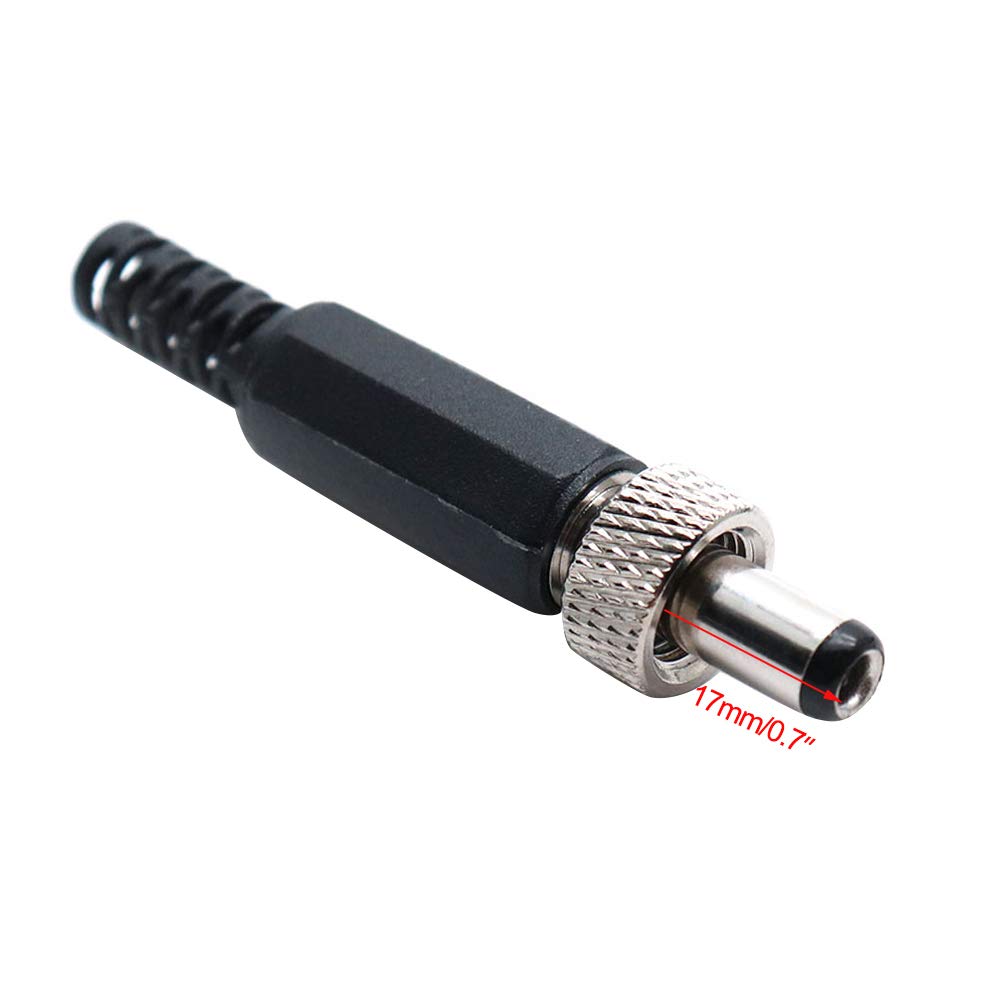 Hxchen 2 Sets 5.5mm x 2.5mm Male DC Power Plug Connector & Screw Lock Female Panel Socket Mount Adapter