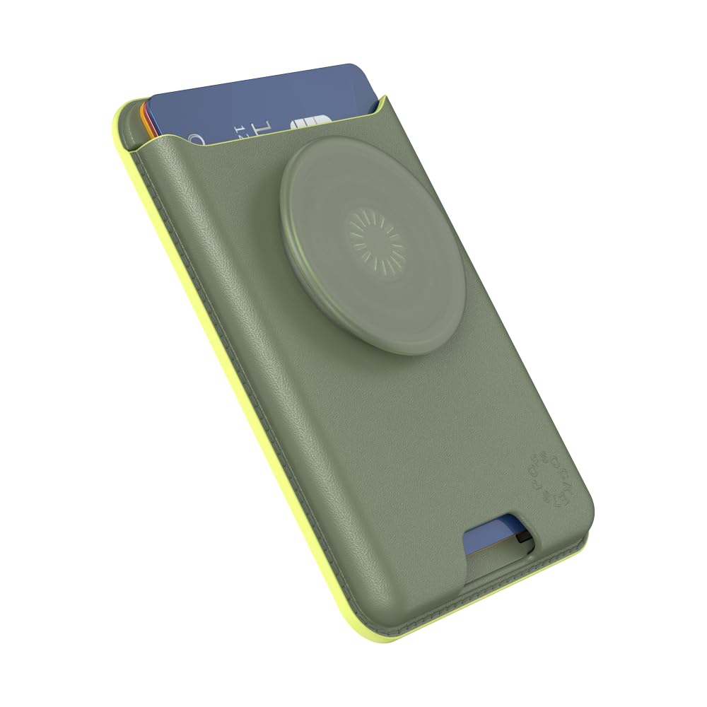 PopSockets Phone Wallet for MagSafe, Phone Card Holder with Grip, Green - Eucalyptus