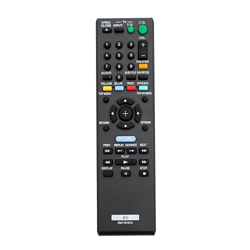 RMT-B107A DVD Remote Control for Sony Blu-ray Disc DVD Player in Living Rooms or Rooms, Size Approximately About 6 x 2 x 1 in, Replacement Remote