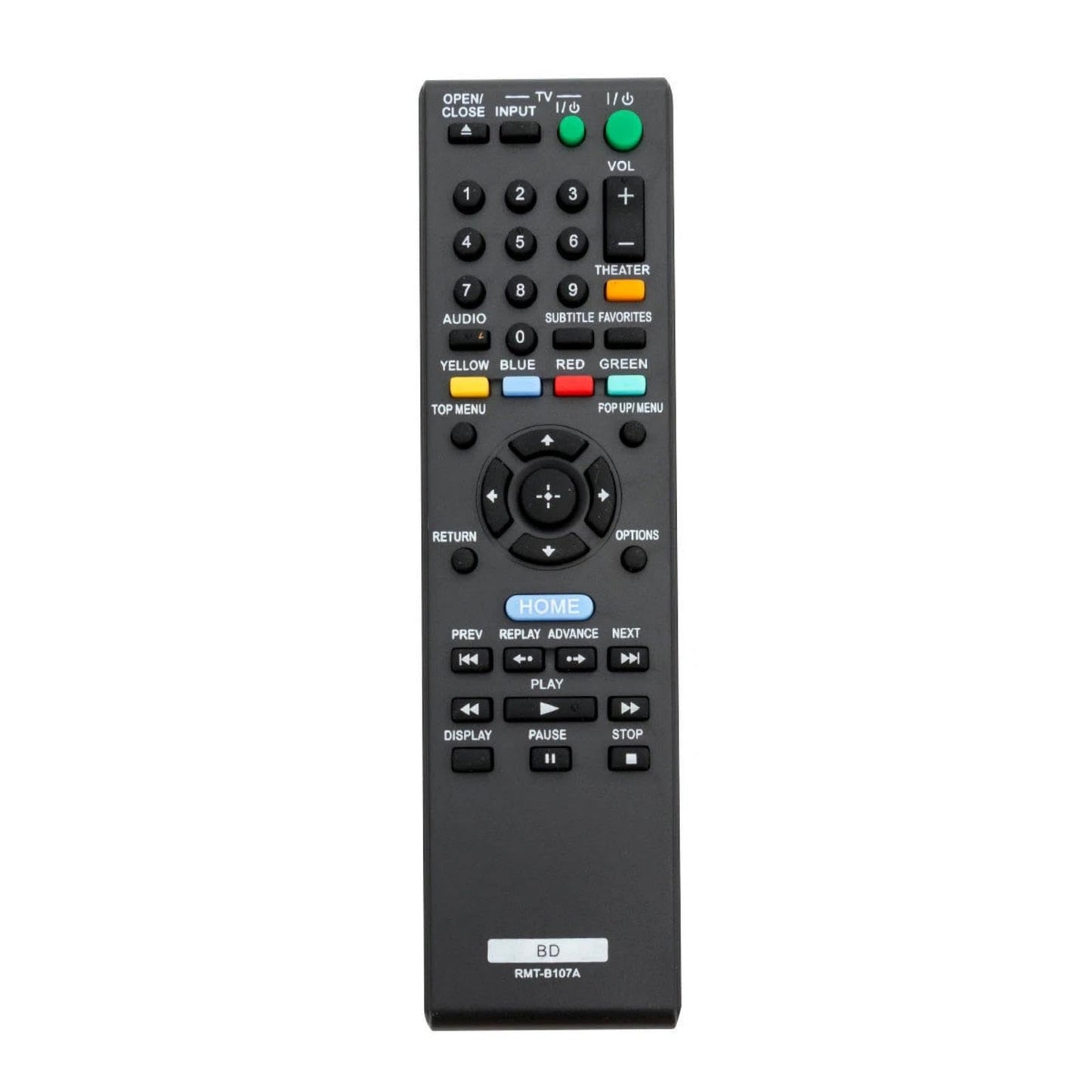 RMT-B107A DVD Remote Control for Sony Blu-ray Disc DVD Player in Living Rooms or Rooms, Size Approximately About 6 x 2 x 1 in, Replacement Remote