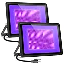 Black Lights 500W LED Black Lights Flood Light with Plug(6ft Cable) for Blacklight Party, Body Paint, Aquarium,Fluorescent Poster, Stage Lighting