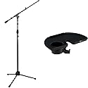 Gator Frameworks GFW-MIC-2020 Tripod Mic Stand with Telescoping Boom - Includes Accessory Tray, Drink Holder, Guitar Pick Tab - Stable & Durable