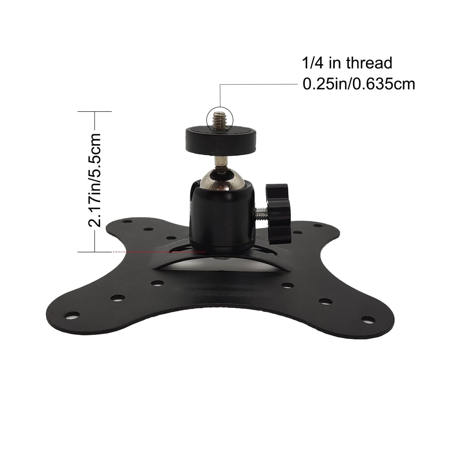 Vertically Mounted Projector Bracket - Universal Wall & Ceiling Mount with 1/4" Screw | Mini Camera Bracket (2.36in) - Heavy-Duty, 360° Rotatable