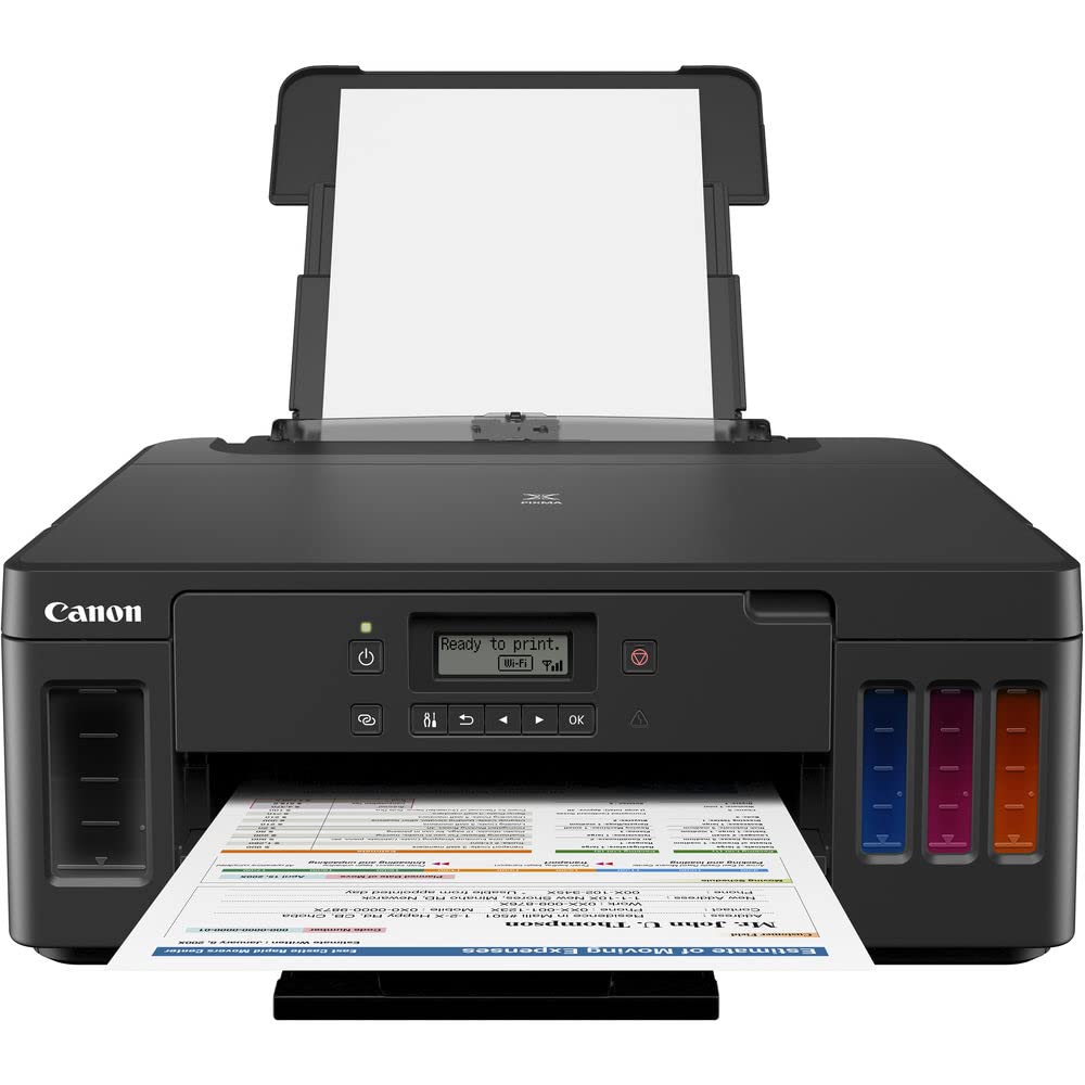 Canon PIXMA G5020 Wireless MegaTank Inkjet Printer 3112C002 with Mobile Printing + Photo Print & Auto 2-Sided + Refillable Ink Bottles + 2 Extra Black