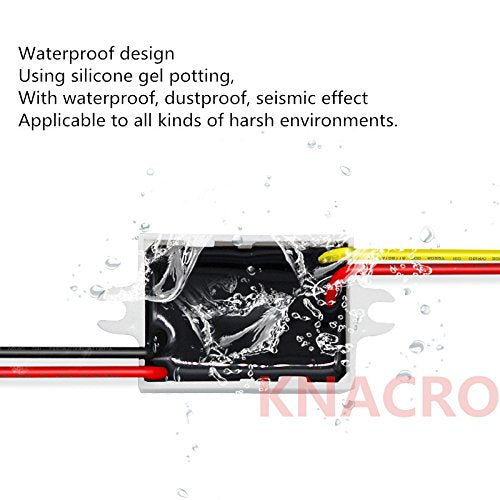 KNACRO Waterproof DC-DC 12V to 3.7V 3A 11.1W Step-Down Power Supply Module Car Power Converter Module Synchronous Buck Over-Temperature Over-Current…