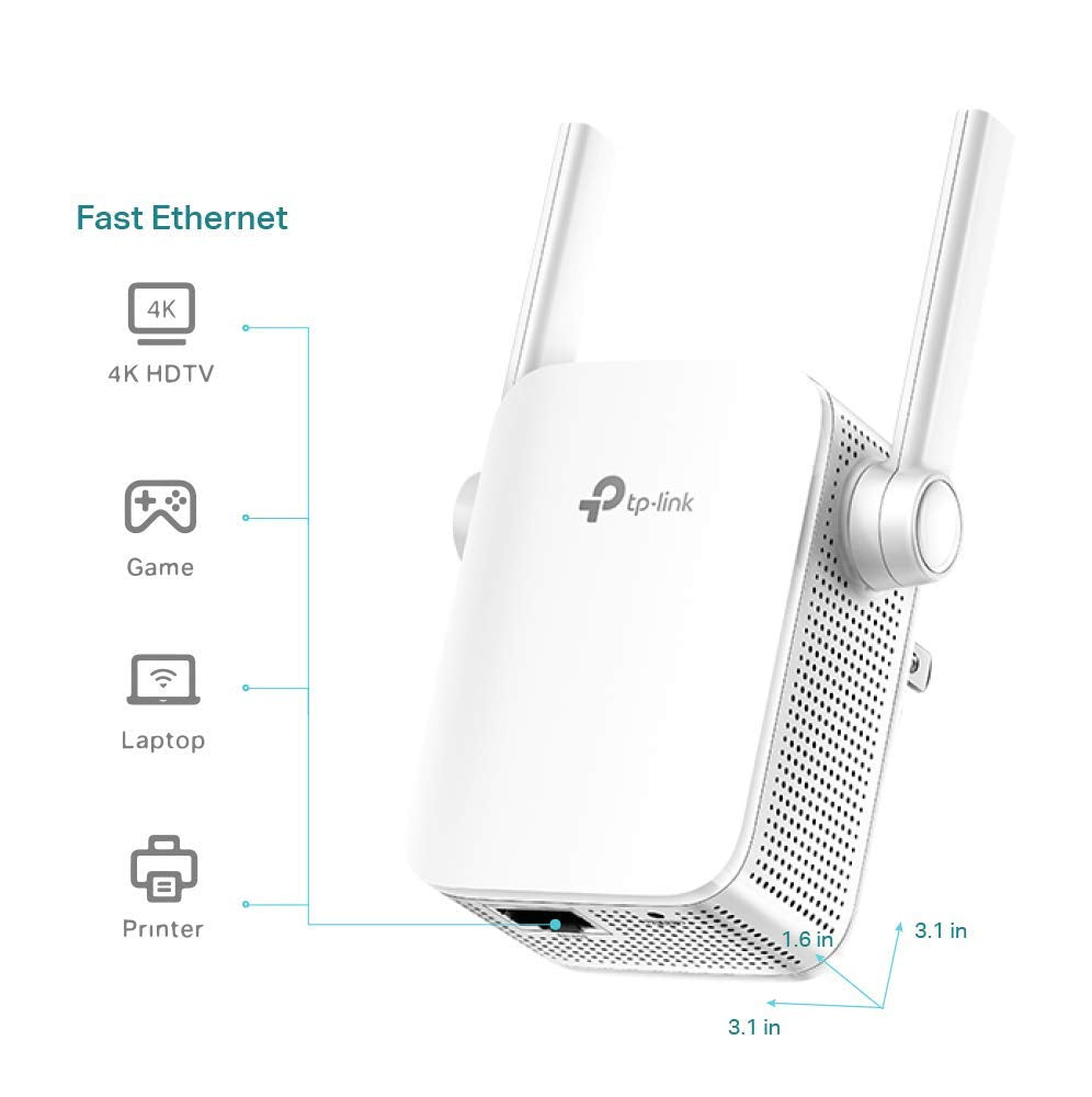 TP-Link N300 WiFi Extender(RE105), WiFi Extenders Signal Booster for Home, Single Band WiFi Range Extender, Internet Booster, Supports Access Point