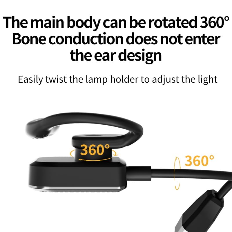 Gadrwat 360°Ear Clip Reading Light,Night Lamp for Reading in Bed- Eye Caring 3 Colors & 3-Brightness,Stepless Dimming
