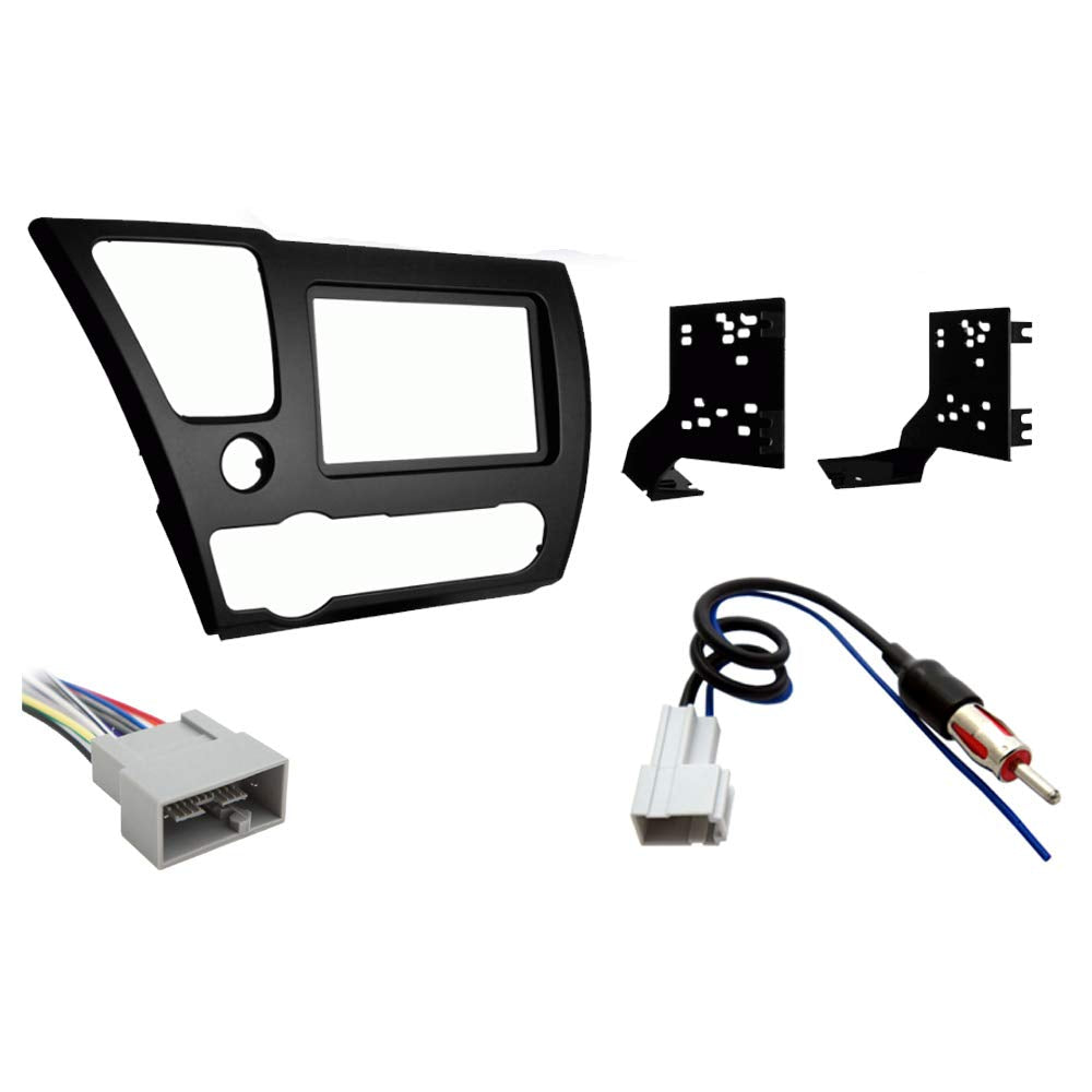 Harmony Audio Radio Install Bundle Fits Honda Civic 2013 with Metra 95-7882B Double DIN Dash Kit