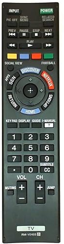 Replacement for Sony RM-YD103 Smart TV Remote Control