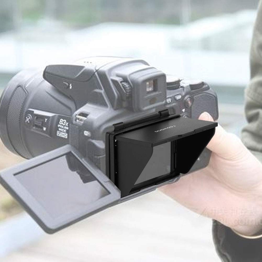 Serounder LCD Monitor Screen Sun Shade with -up Hood Screen Protective Cover Foldable Camera Monitor Protector for DSLR Camera