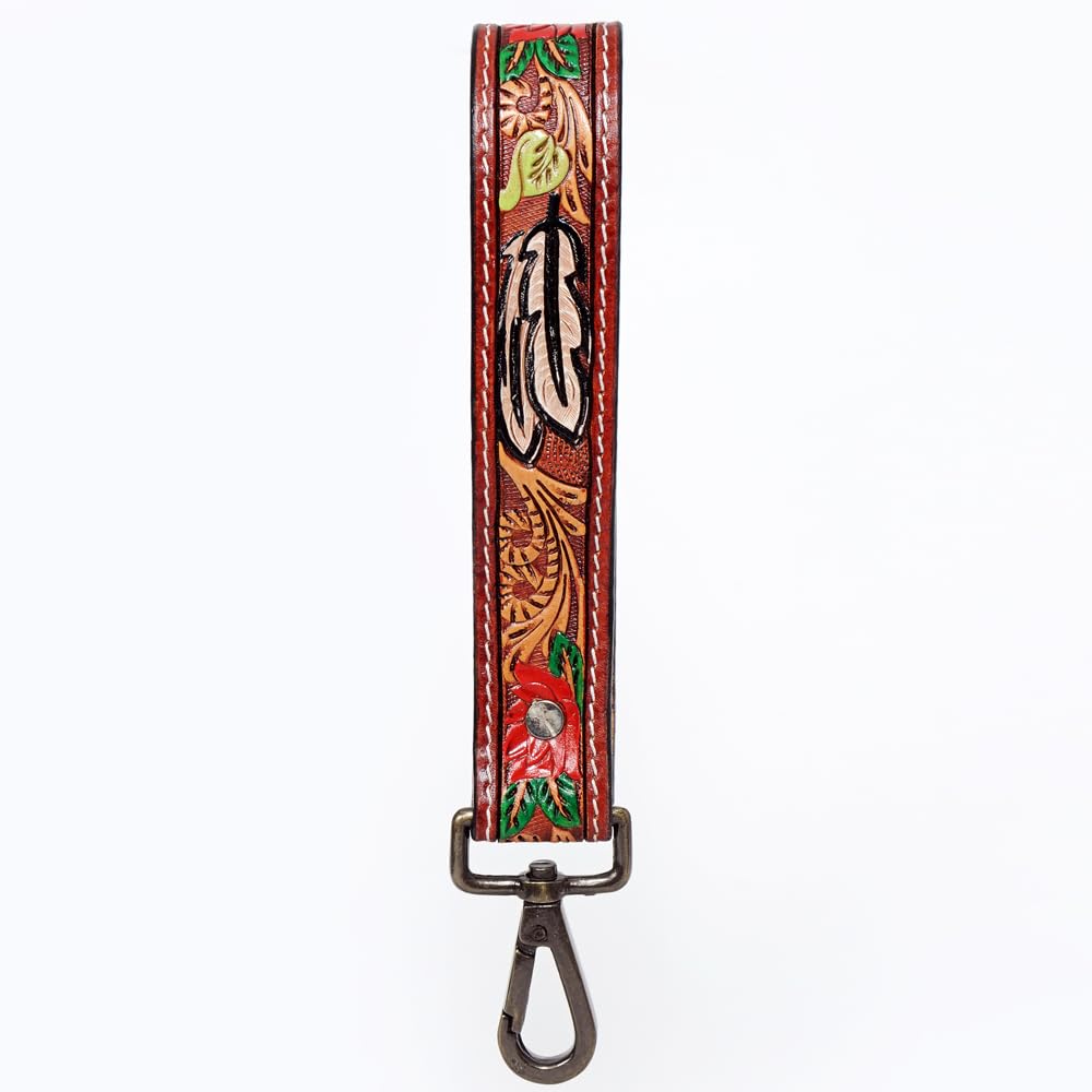 American Darling Hand Tooled Genuine Leather Handle Strap for Wristlet Bag Phone Wrist Keychain Wallet Purse Clutch Cellphone