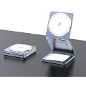 LFGKMZ 3 in 1 Wireless Charger Station,Aluminum Alloy Foldable Travel for iPhone Wireless Charger Fast 15W Charging,Mag Safe Charger Stand