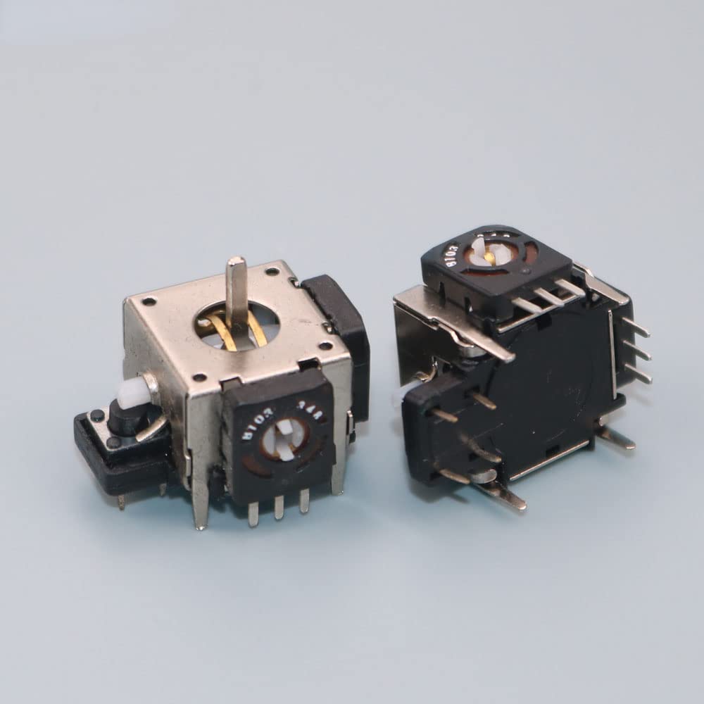 2pcs Set Metal Joystick with Analog Stick Cap for PS2 Playstation2 Small Hole Only Controller 3D Analog Joystick Repair Parts (2 Set Cap