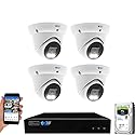 GW Security 8 Channel 4K NVR 5MP 30FPS Real-Time Full-Time Color Night Vision Two-Way Audio Security Camera System - 4 x 5MP 1920P Face Human Vehicle