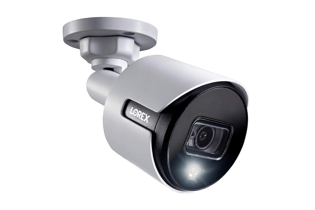 Lorex 5MP Super HD Weatherproof Indoor/Outdoor Add-On Analog Bullet Security Camera w/Warning Light and Remote-Triggered Sirens & Color Night Vision