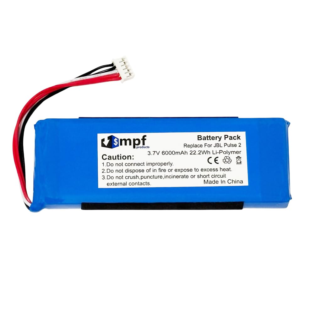 MPF Products 6000mAh P5542100-P Battery Replacement Compatible with JBL Pulse 3 Waterproof Bluetooth Speaker