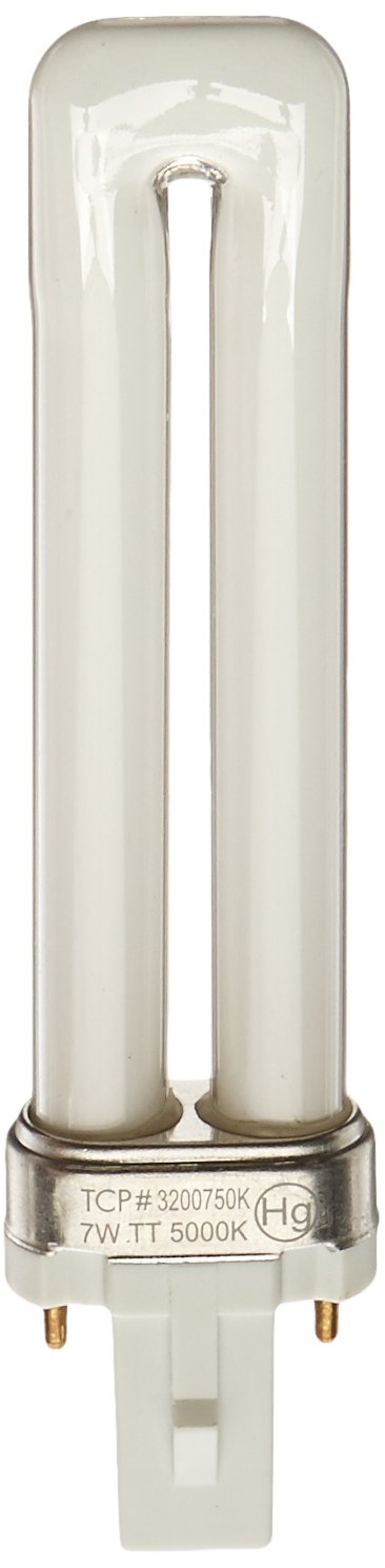 TCP 3200750K Fluorescent Twin Tube PL Lamp - 7 Watt (410 Lumens) Daylight White (5000K) 2-Pin (G23 base) Twin Tube PL Lamp